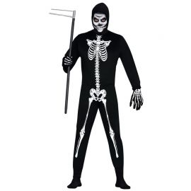 Mannen skelet kostuum met kap