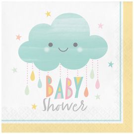 Wolken Baby Shower Servetten - 16 stuks (33 cm)