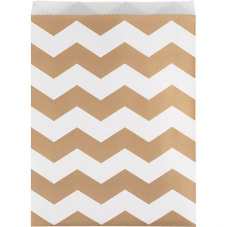 10 Bolsas de Papel Chevron Kraft