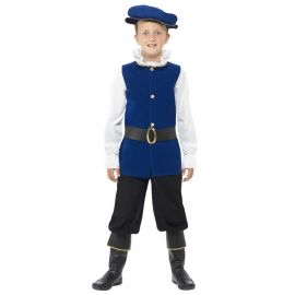 Blauwe Tudor kostuums voor kinderen