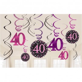 12 Hangers 40 jaar Elegant Roze