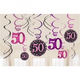 12 Hangers 50 jaar Elegant Roze