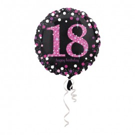Folieballon 18 Jaar Elegant Roze 43 cm