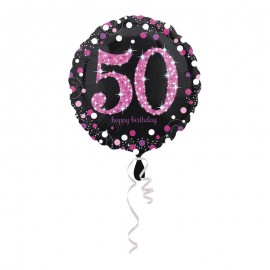 Ballon folie 50 jaar Roze 43 cm