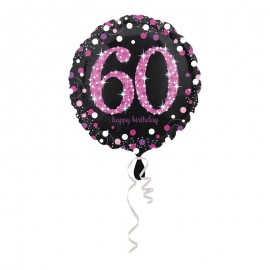 Folieballon 60 Jaar Elegant Roze 43 cm