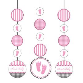 3 Babyvoetjes Roze Hangdecoraties