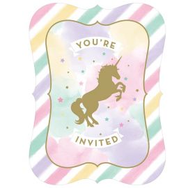 Unicorn Sparkle Uitnodigingen - 8 stuks