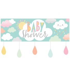 Baby Shower Wolken Banner - (152 cm)