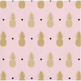 16 Pineapple Wedding servetten 25 cm