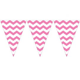Roze Geribbelde Vlaggetjes