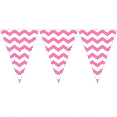 Guirnalda Triangular Chevron Rosa