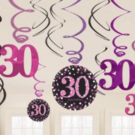 12 Hangers 30 jaar Elegant Roze