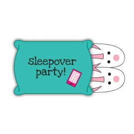 Roze Zebra Slaapfeestje Uitnodigingen - 8 stuks