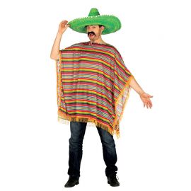 Disfraz de Mexicano para Hombre Poncho Colorido