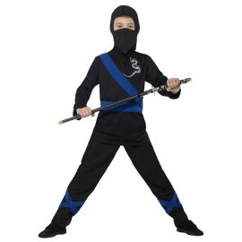 Disfraz de Asesino Ninja Negro y Azul de Niño