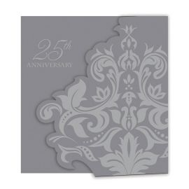 25 zilveren huwelijksuitnodigingen