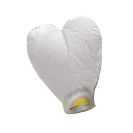 Farolillo Volador Forma Corazón Blanco