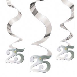 5 Zilveren Jubileum Hangers in spiraalvorm