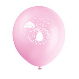 8 Ballonnen Baby Shower Meisje Olifant 30 cm
