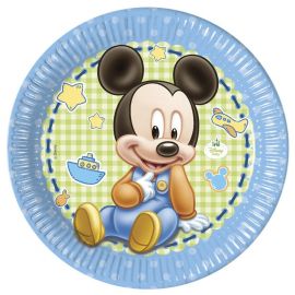 Baby Mickey Mouse Borden - 8 stuks (23 cm)