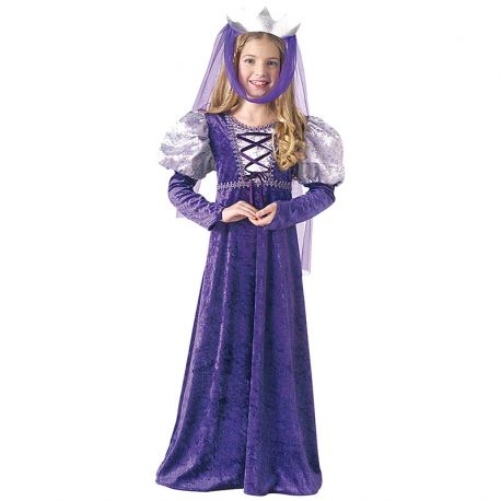 Disfraz de Reina Medieval Color Lila Infantil
