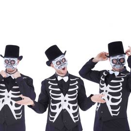 Assortiment skelet halfmasker kostuums