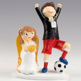 Bruidegom met Voetbal Beeldje
