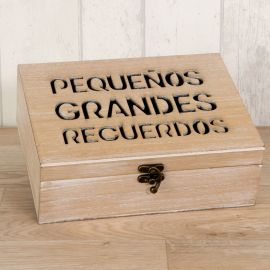 Cofre Madera Pequeños Grandes Recuerdos 23 cm x 17cm