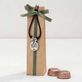 Pulsera con Medalla Árbol/Life is a Gift con 2 Chocolates