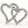 12 Broches de Corazones de Strass de 3,4 cm x 2,5 cm