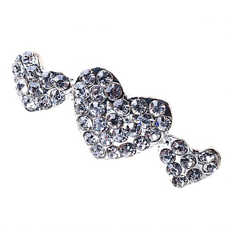 12 Broches de Strass con 3 Corazones