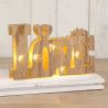 Decoración Madera Love con Luces Led 21 cm x 13 cm