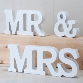 MR & MRS witte decoratie