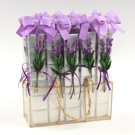 Expositor de 30 Estuches con 6 Chocolates y Flor de Lavanda