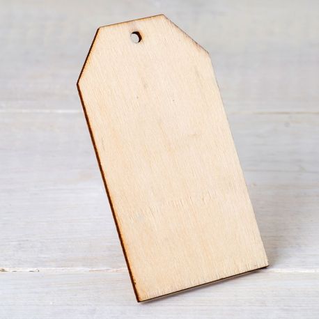 4 Tarjetas de Madera con Agujero 4,5 cm x 8 cm