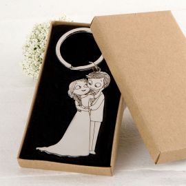 Llavero Novios Caricias con Caja