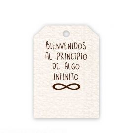 50 Tarjeta Símbolo Infinito Blanca 2,7 cm x 4 cm