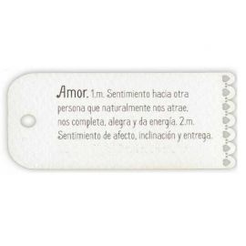 27 Tarjetas Definición de Amor con Flecos 6,2 cm x 3,2 cm