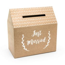 Just Married Kraft Mailbox 30 cm x 30,5 cm x 16,5 cm