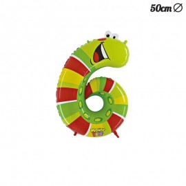 Worm Ballon Nummer 6 Folie 50 cm