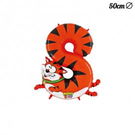 Tijger Folie Ballon Nummer 8 50 cm
