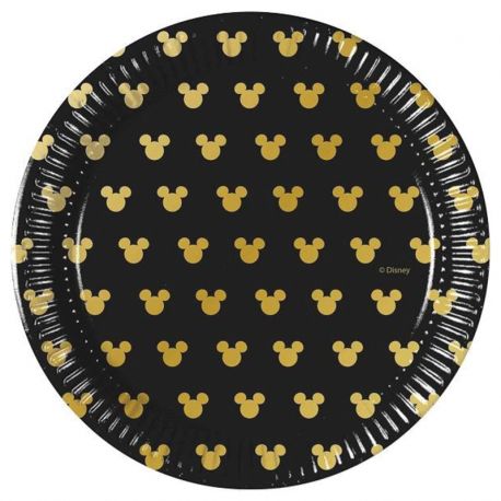 goedkoop Gouden Mickey Mouse Borden 8 stuks 20 cm bestellen