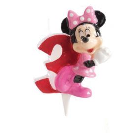 Minnie Mouse 3 Jaar Kaars - 8 stuks (6,5 cm)