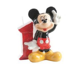 Mickey Mouse Kaars 1 Jaar - 8 stuks (6,5 cm)
