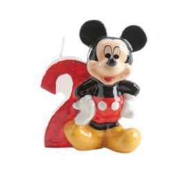 Mickey Mouse Kaars 2 Jaar - 8 stuks (6,5 cm)