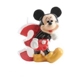 Mickey Mouse Kaars 3 Jaar - 8 stuks (6,5 cm)