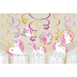 Hangende Unicorn Decoratie - 12 stuks