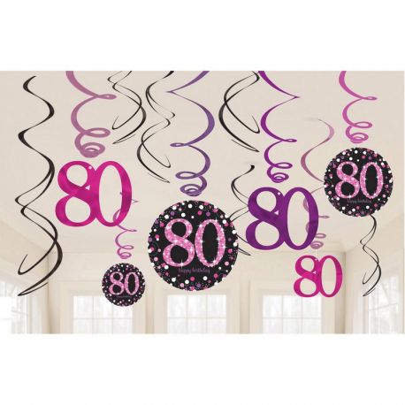 12 Elegante Roze 80 Jaar hangers