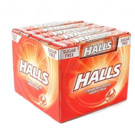 Halls of Strawberry Suikervrije snoepjes 20 pakjes