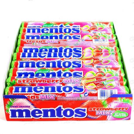 Mentos Aarbeien Snoepjes 20 rollen